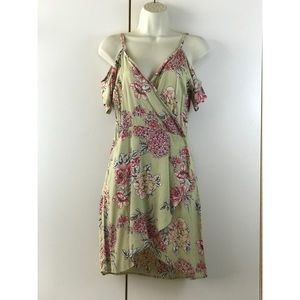 New Angie (S) Cold Shoulder Wrap Floral Dress